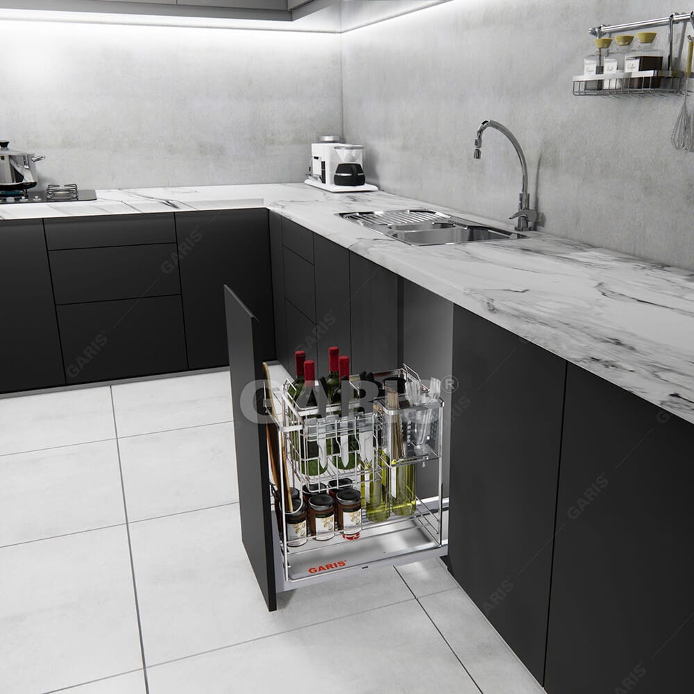ngan-keo-gia-vi-dao-thot-chai-lo-garis-premium-GM02C-1 Ngăn Kéo Dao Thớt, Gia Vị, Chai Lọ Inox, Garis Premium GM02C - GK02C