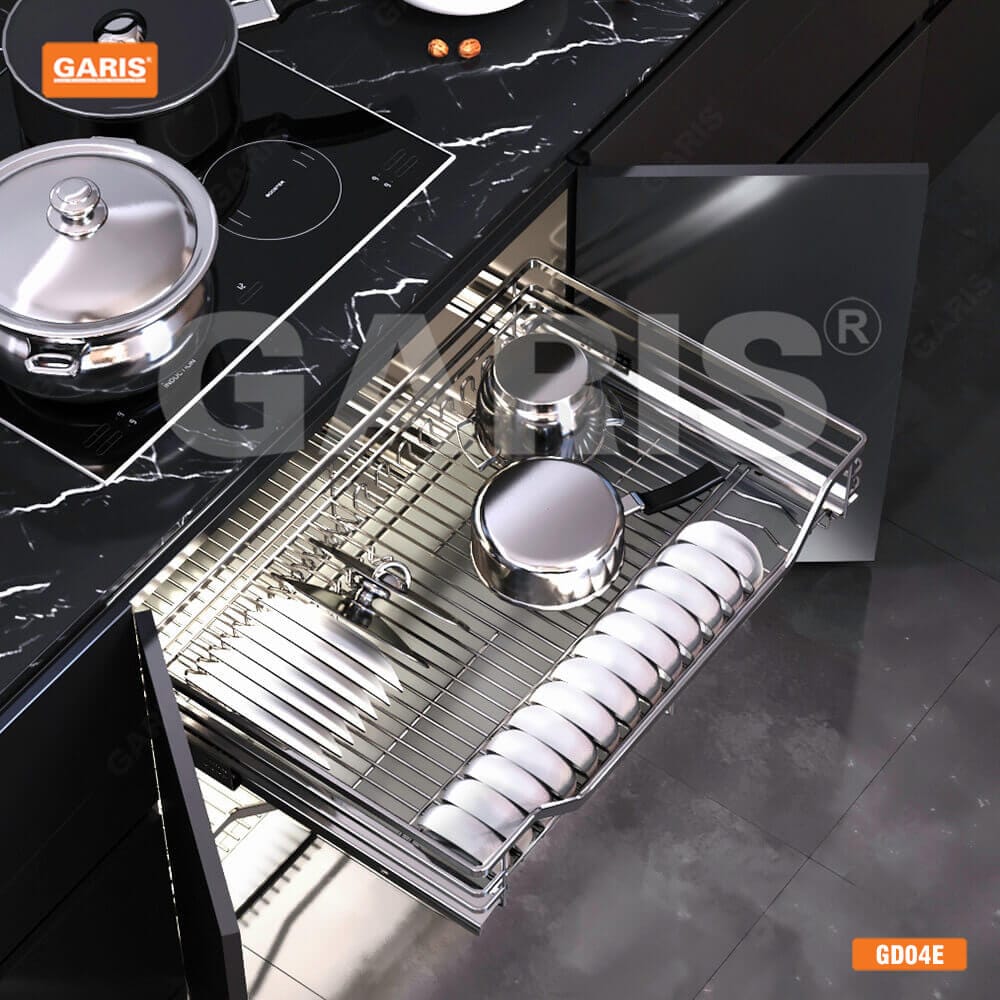 Ngăn Kéo Bát Đĩa Đa Năng Inox 304 Cánh Mở Garis Base GD04E Ngăn Kéo Bát Đĩa Đa Năng Inox 304 Cánh Mở Garis Base GD04E