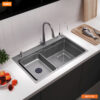 CHẬU RỬA 1 HỐ TO TÍCH HỢP HỐ PHỤ RỜI GS11.75