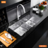 CHẬU RỬA 2 HỐ CÂN ÂM BÀN ĐÁ GS21.81D